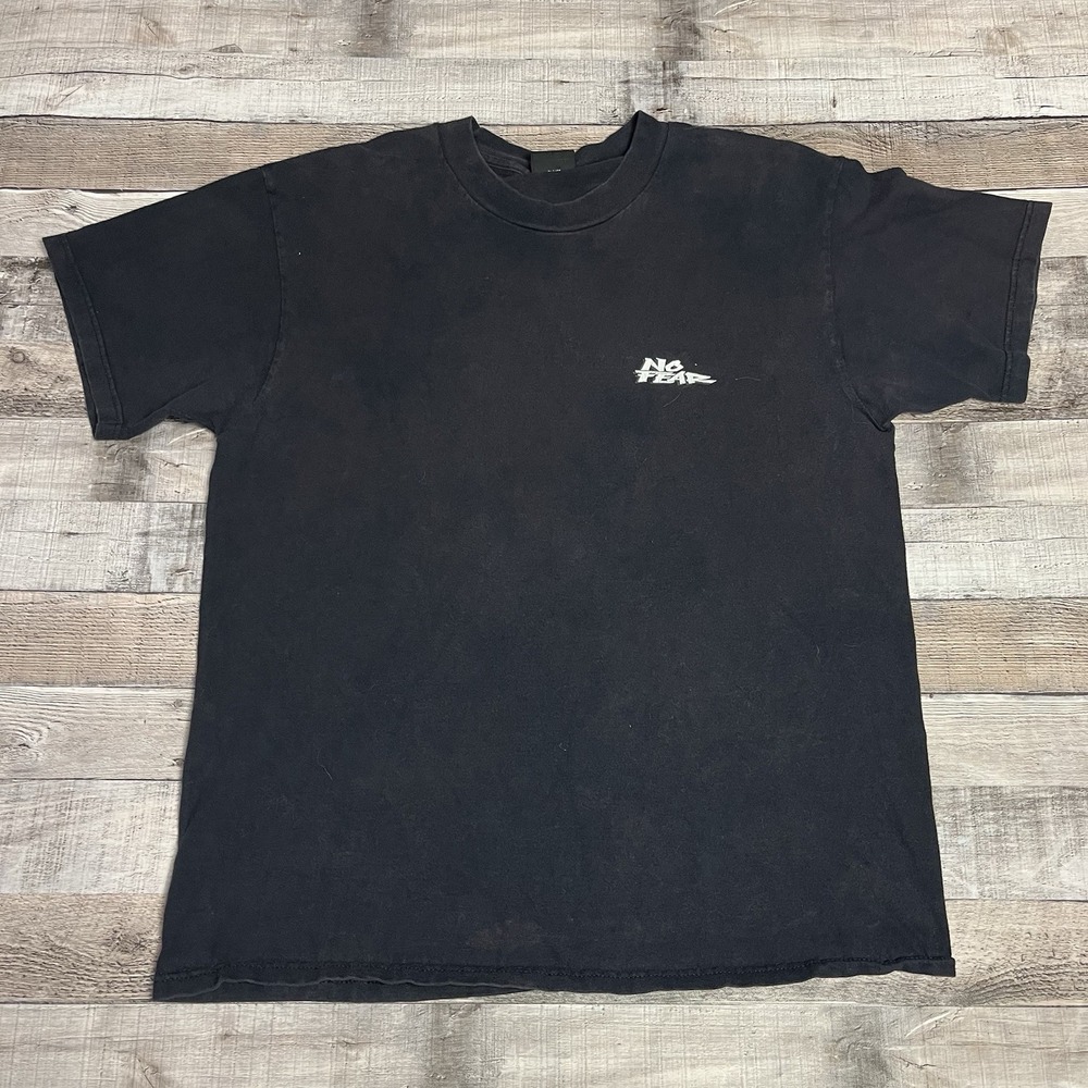 No Fear Shirt Size Large Black Vintage 90s Face Your Fears Live Your Dreams
